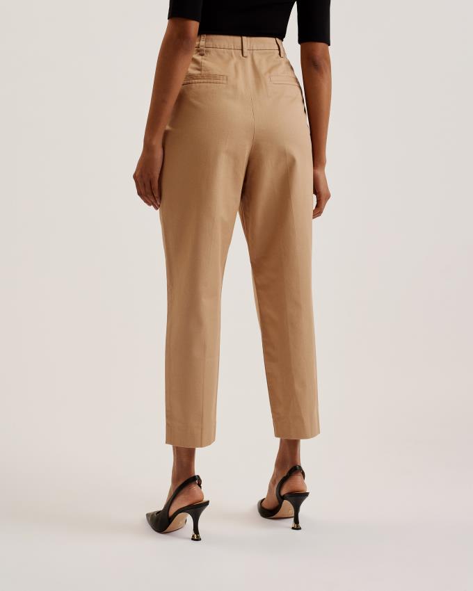 Pantalon Ted Baker High Rise Carrot Leg Marron Femme | SIO-42130304